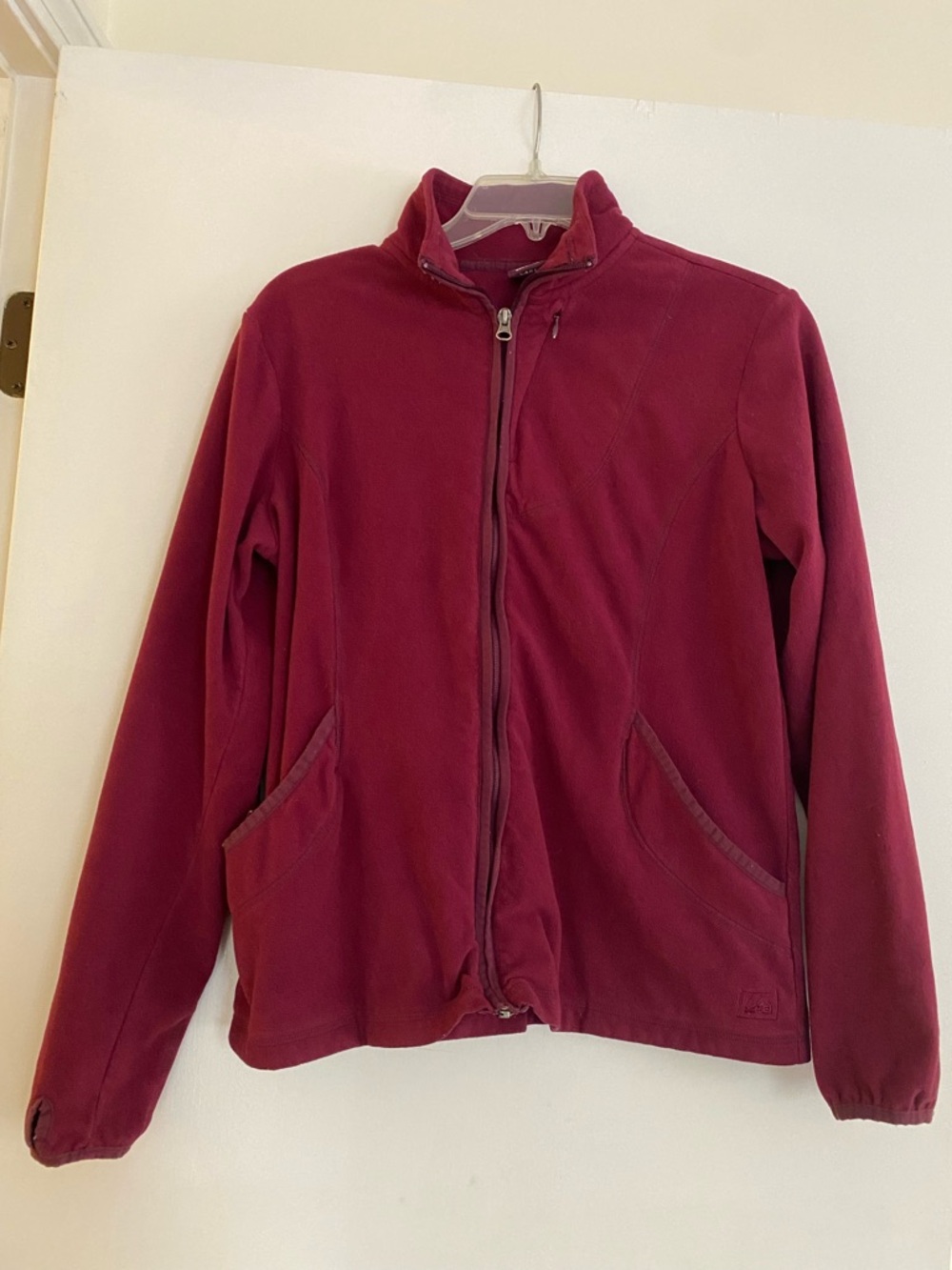 REI Women's Maroon Full-Zip Fleece Jacket